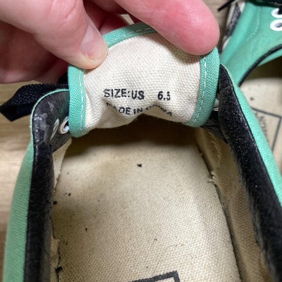 Men's 6.5/Women's 8 Custom Designed Teal & Black Star Vans - Picture 12 of 12